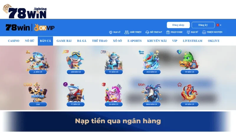 Nạp tiền qua ngân hàng