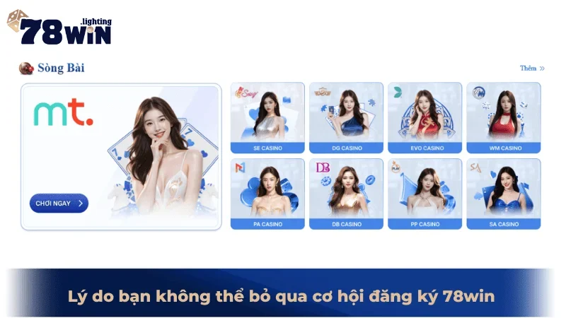 Lý do bạn không thể bỏ qua cơ hội đăng ký 78win